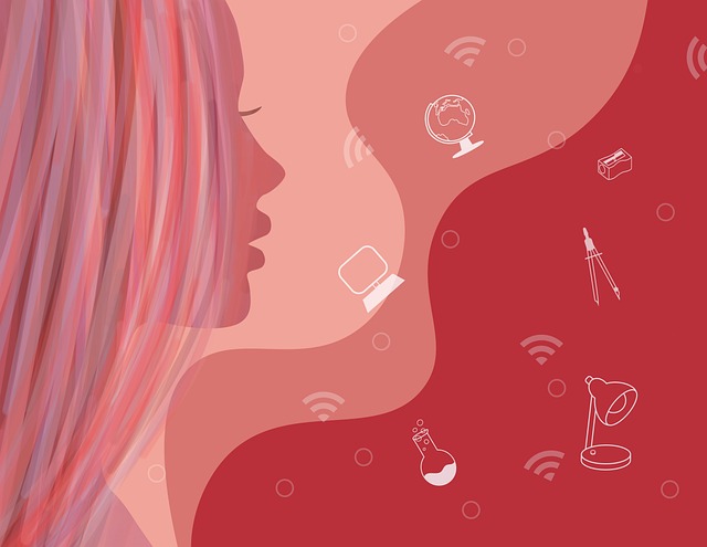 online learning studio interface abstract illustration